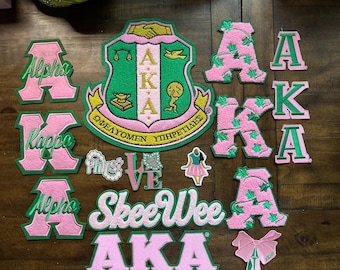 AKA Pink and Green Iron- On Patches