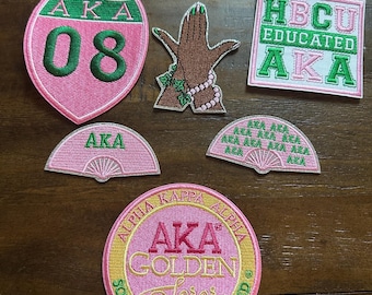 AKA Pink and Green  Iron- On Patches