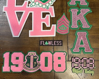 AKA Pink and Green Iron- On Patches