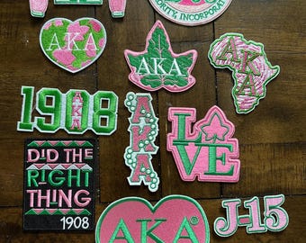 AKA Pink and Green  Iron- On Patches