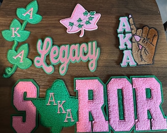 AKA Pink and Green  Iron- On Patches