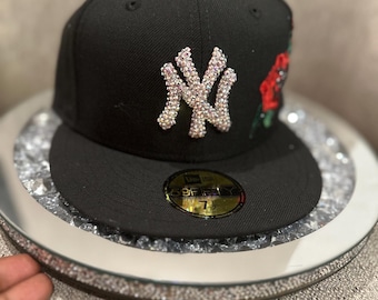 Pearl Jeweled NY Logo Fitted Cap - Etsy