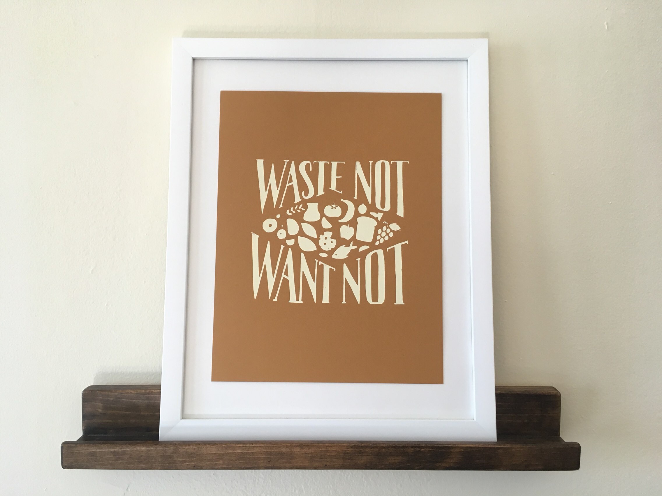 Waste Not Want Not Art Print 8 5 X 11 Hand Screenprinted Etsy Denmark