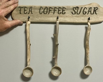 Driftwood spoons/kitchen decor/cottage decor/utensil/wabi sabi/beach/Canadian Made