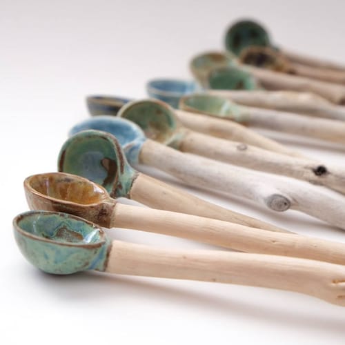 Cucchiai/Arredamento da cucina/Cibi/Cucchiai in legno galleggiante - Arredamento per la casa ispirato alla natura/Spirituale/Rituale Fatto a mano in Canada/Utensili/Stoviglie in ceramica