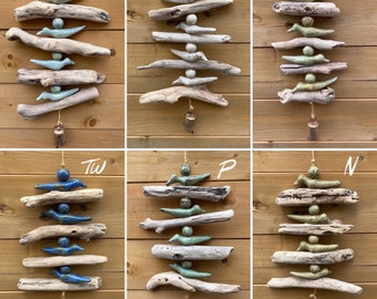 Spring/Bird/Wind Chime/Garden Decor/Pottery/Handmade/Driftwood/Wabi Sabi/Natural/Rustic/Home Decor/Mothers Day/Cottage/Canadian Made