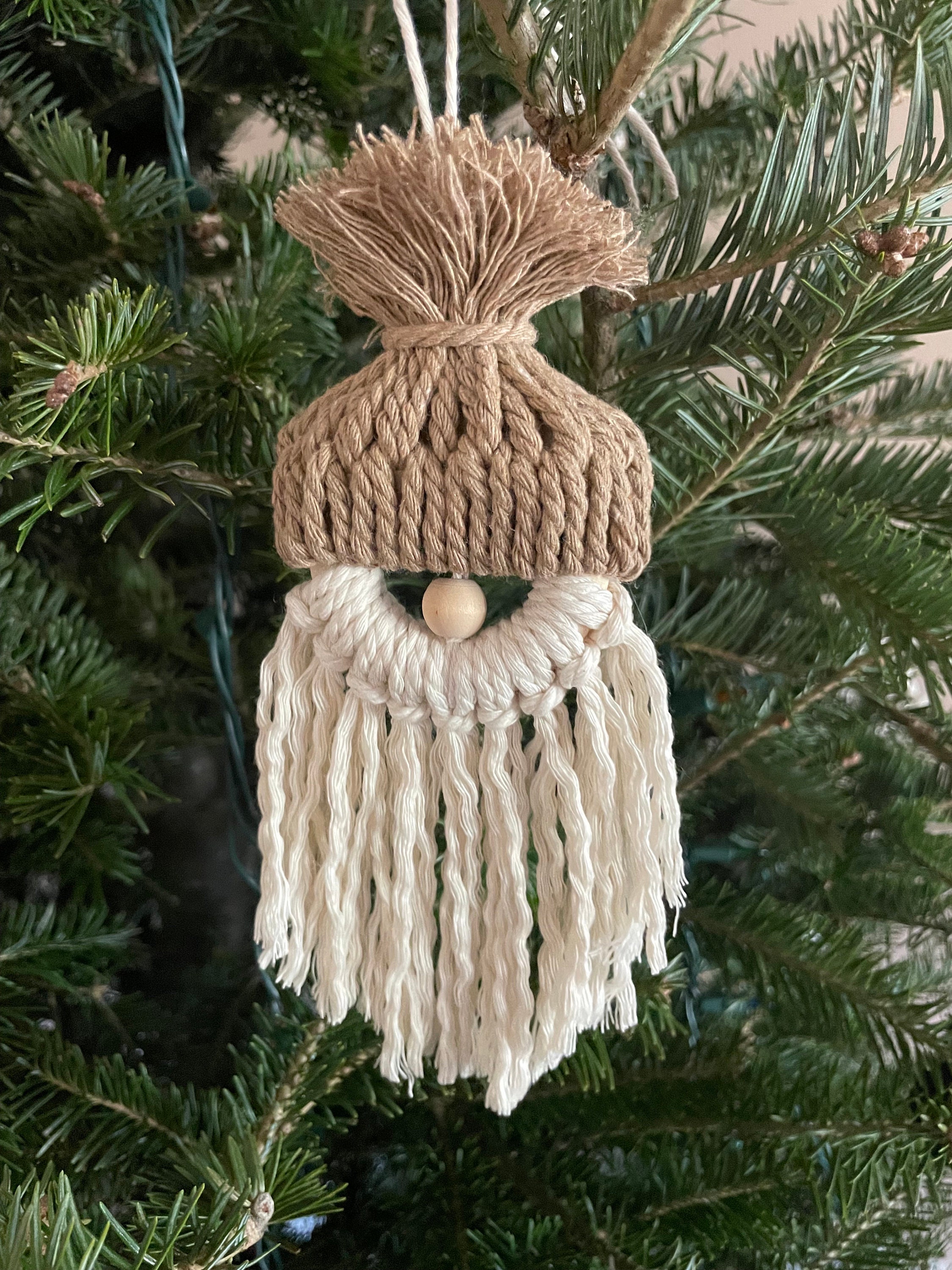 Macrame Gnome Ornament Macrame Santa Ornament Macrame Santa Gnome