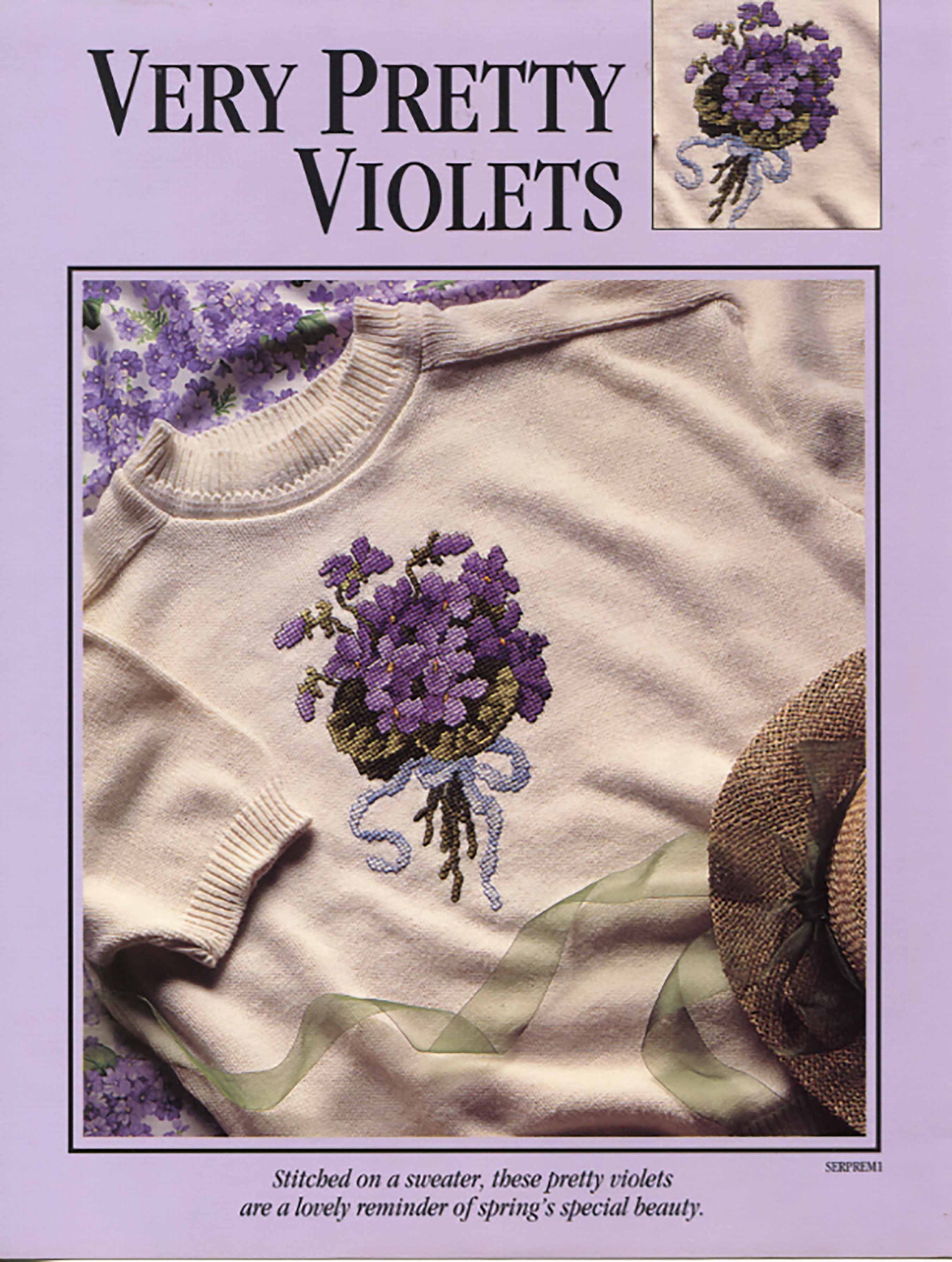 Very Pretty Violets Leisure Arts 1994 Cross stitch pattern
