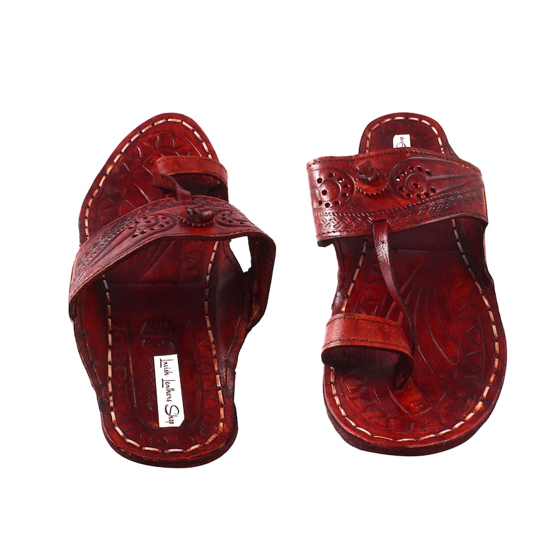 Handmade leather kolhapuri for Men Kolhapuri Chappal Leather sandals Water Buffalo Sandals Indian Leather Sandals Boho sandals image 2