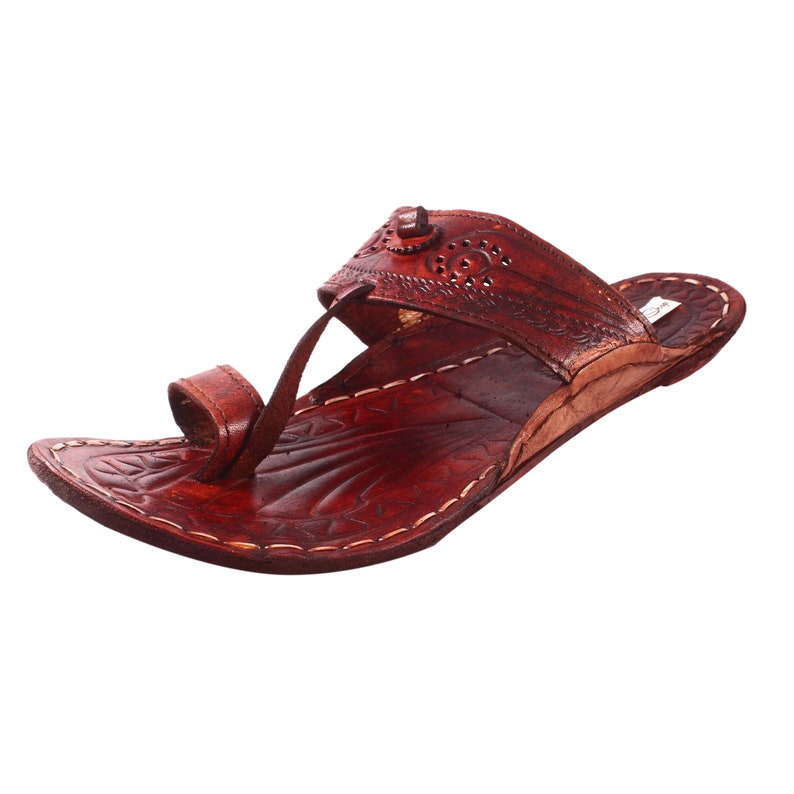 Handmade leather kolhapuri for Men Kolhapuri Chappal Leather sandals Water Buffalo Sandals Indian Leather Sandals Boho sandals image 1