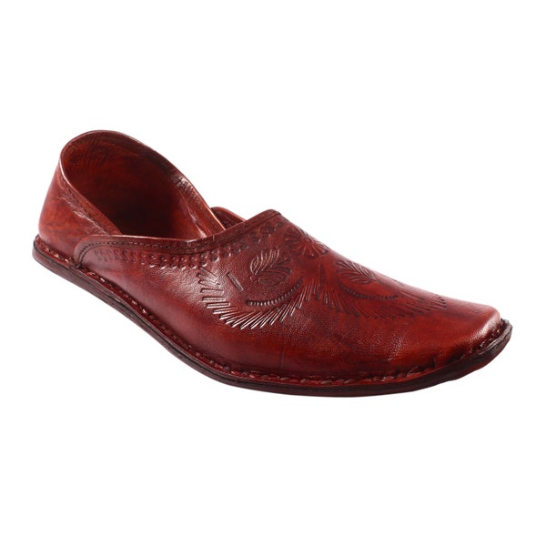 Handmade Leather shoe for Men  | Flat Leather Shoes | Groom Shoes | Punjabi Jutti | Men's wedding shoe | Jutti | Mojari | Kolhapuri Chappal