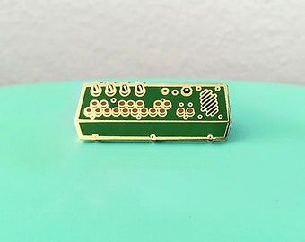 Pocket Synth Enamel Pin (Green)