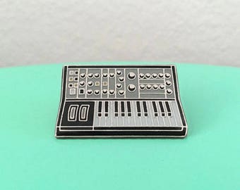 Synth Keyboard Enamel Pin (Limited Silver/Black Version)