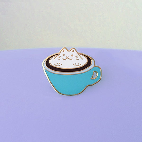 Cat Latte (Blue) Enamel Pin