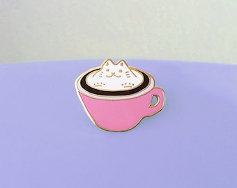 Cat Latte (Pink) Épingle d’émail