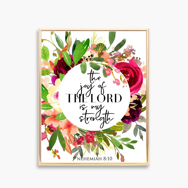 DIGITAL PRINT DOWNLOAD the Joy of the Lord Bible Verse  Etsy