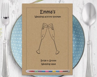 Rustic Wedding Activity Pack, Kids Wedding Colouring Pages, Wedding Activity Book, Personalised Activities For Weddings, Coloring Book, A5