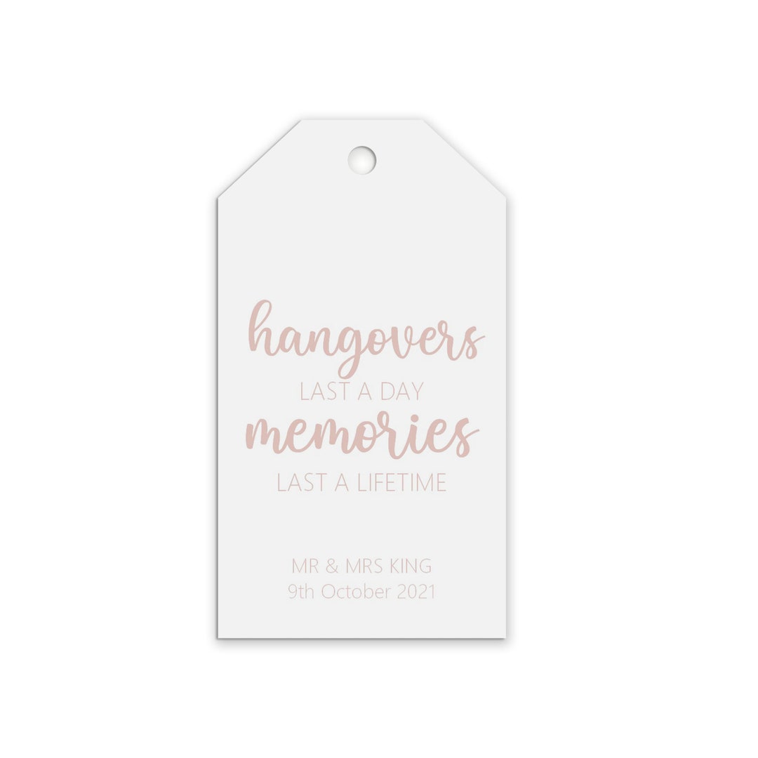 Hangover Rose Gold Effect Personalised Gift Tags Pack of 10 Etsy