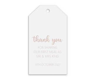 first Meal Rose Gold Effect Personalised Gift Tags, Pack of 10