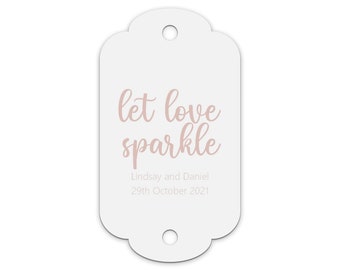 Sparkler Rose Gold Effect Personalised Gift Tags, Pack of 10