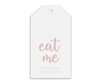 Eat Me Rose Gold Effect Personalised Gift Tags, Pack of 10