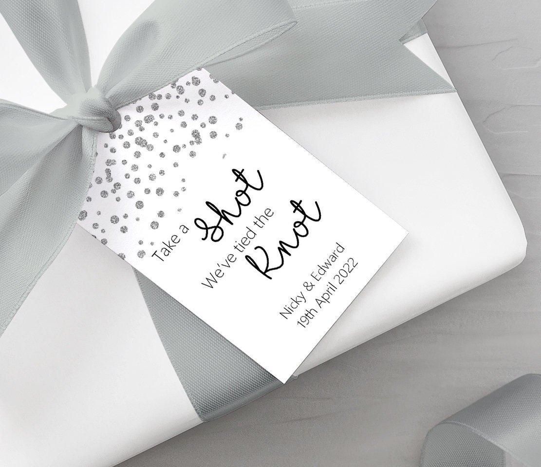 Take a shot we've tied the knot gift tags perfect for | Etsy