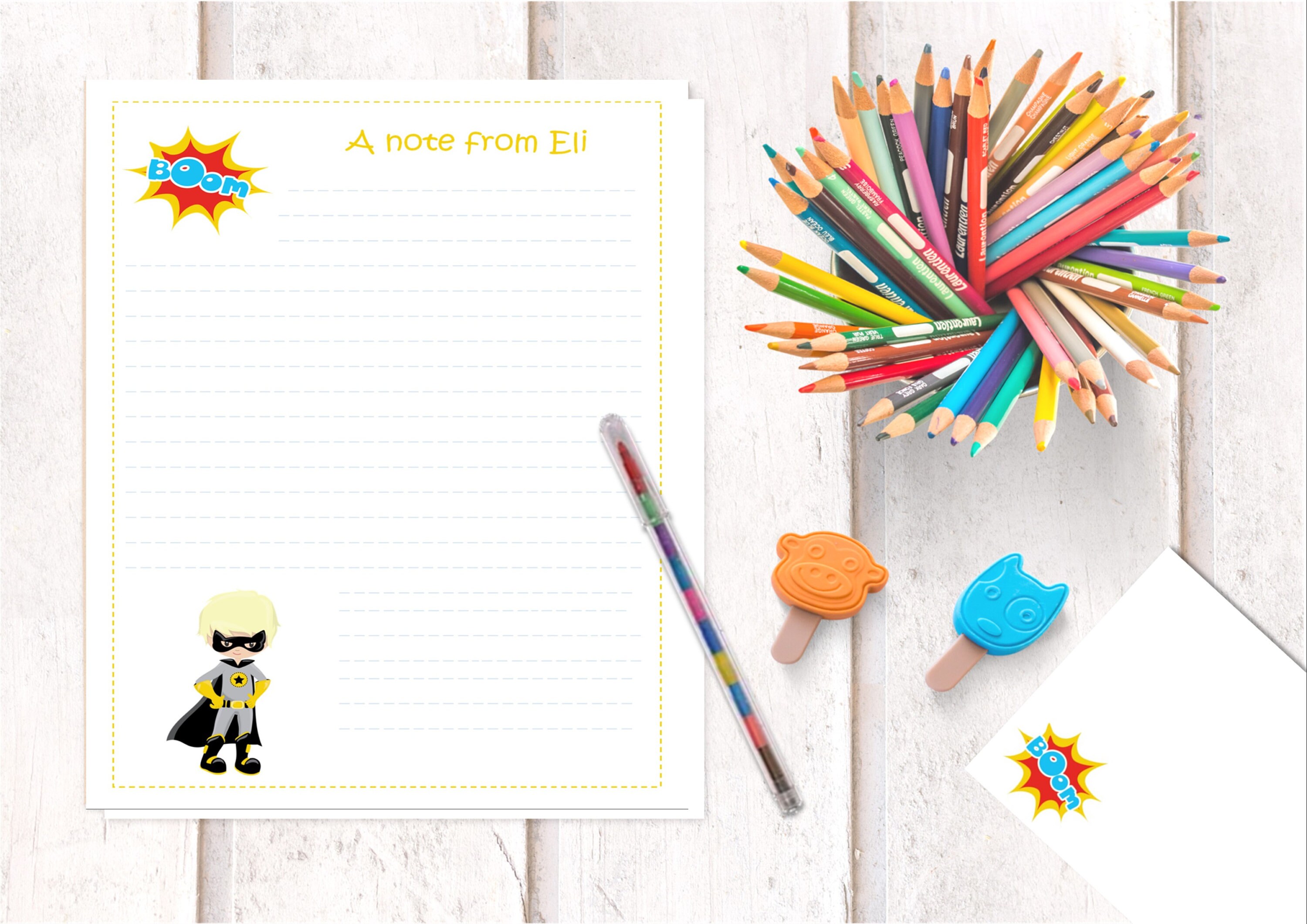 boys letter writing set