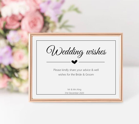 White Advice Cards For The Bride And Groom Wedding Wishes
