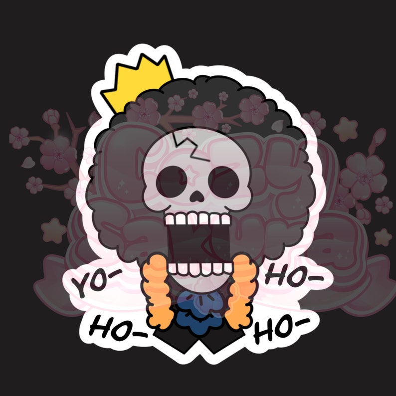 Brook Yohohoho Sticker One Piece Inspired Waterproof Vinyl Sticker Etsy