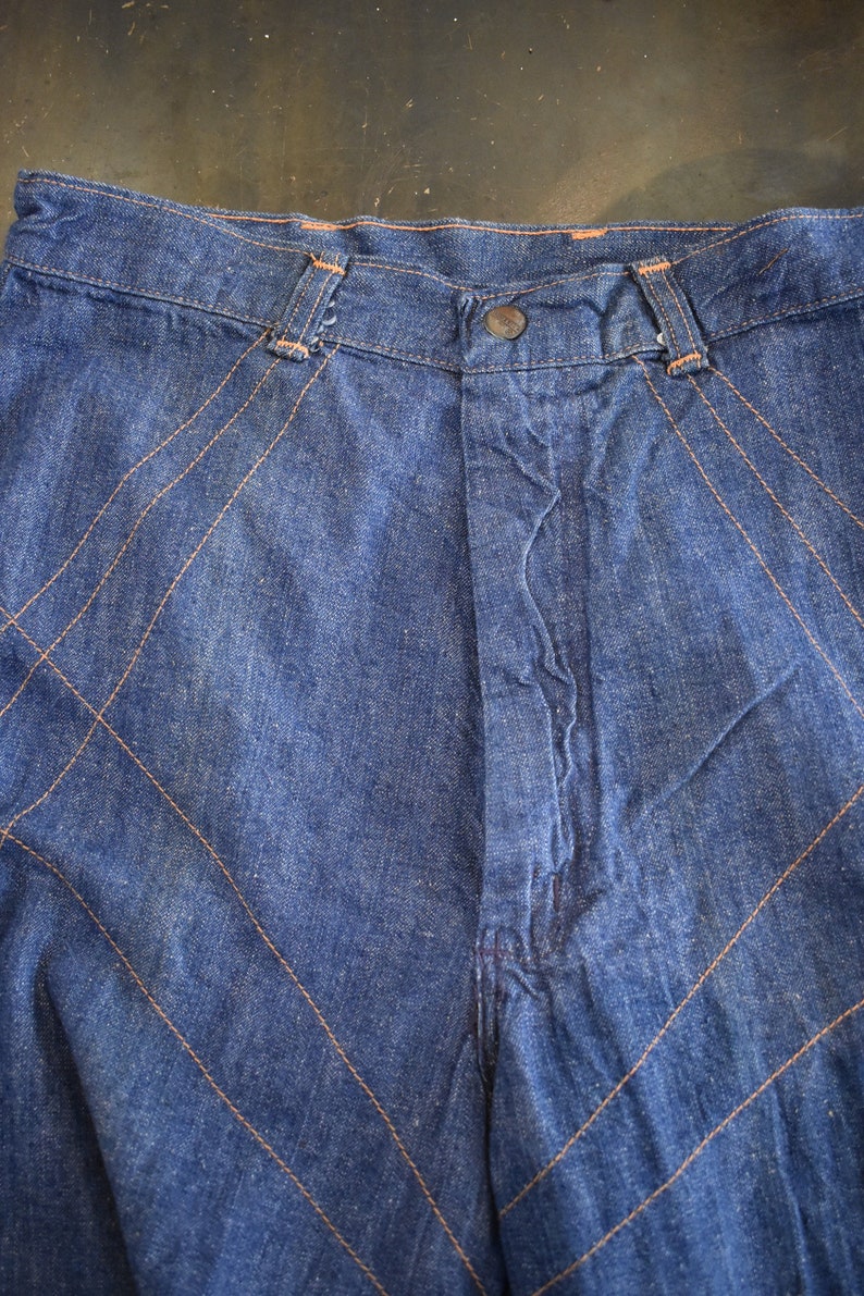 Vintage 70s Maverick bell bottom with embroideries size L