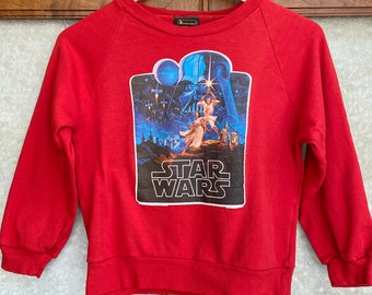 Vintage 1980s Star Wars Hildebrandt design red sweater // Size XS or 14 yo