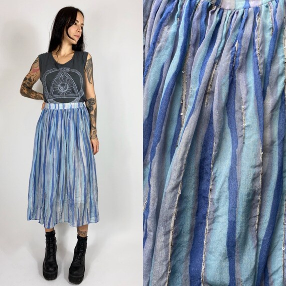 Vintage Ritu Kumar silk midi skirt // Vintage indi