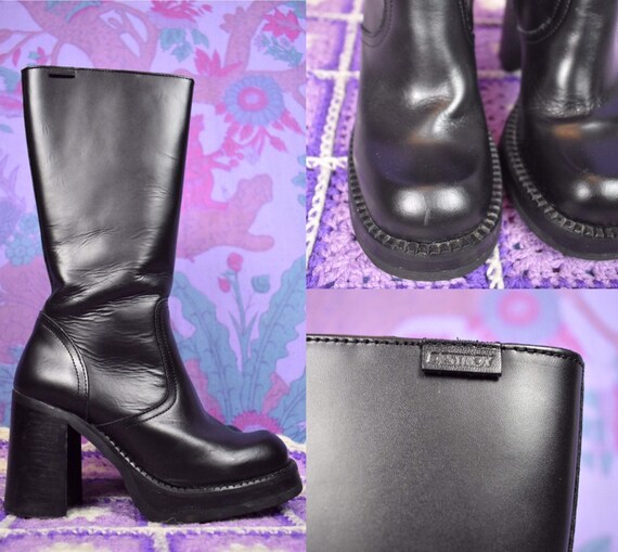 chunky black boots 90s