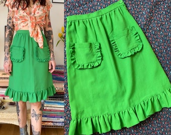 Vintage 1970s high waisted prairie skirt // Size XXS-XS