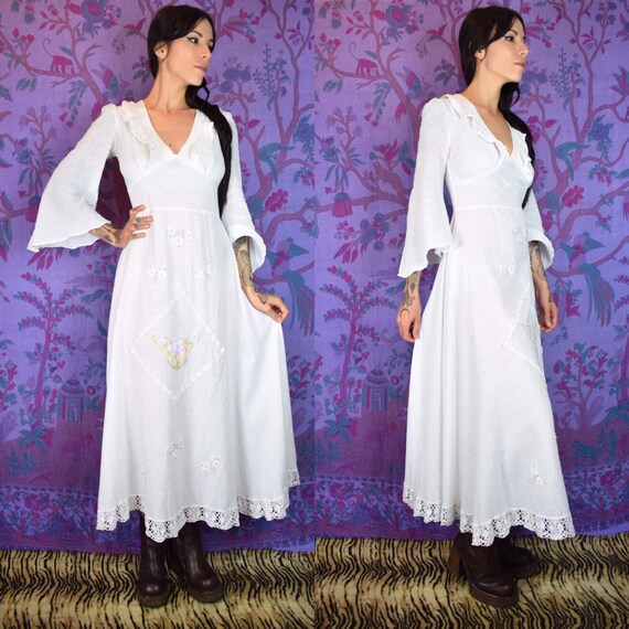 white cheesecloth dress