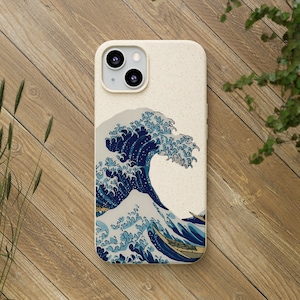 Recycled phone case, Biodegradable, For iPhone and  Galaxy, great wave off kanagawa designers
