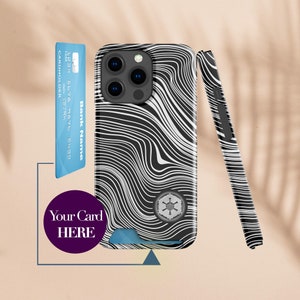 Beskar Steel card holder Case, Mandalorian-Inspired For iPhone and Galaxy 15 14 13 Pro Max Mini S21 S22 Ultra Plus