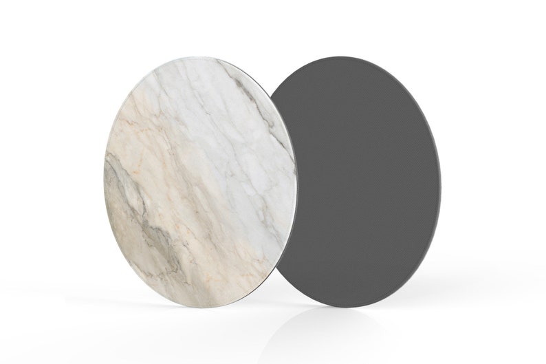 Faux Leather Marble Mouse Pad Stylish Gift Idea for Coworker, Rectangle or Circle image 3