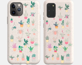 Plants floral eco friendly iPhone, Galaxy Protective Case. For iPhone 13 pro 12 11 Max New SE S20 S20 biodegradable case