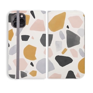 iPhone 15 ケース ウォレット、11 Pro Max フォリオ、テラゾー ウォレット クレジットカードケース 11 ケース ウォレット、11 Pro ケース、iPhone XS Max、iPhone XR フォリオ ウォレット
