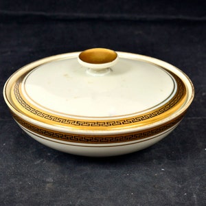 Vintage sugar bowl, art deco, Bavaria Germany handmade  unique home decor gold color, Vintage porcelain sugar bowl, black sugar bowl vintage
