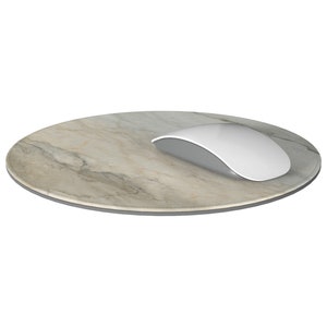 Faux Leather Marble Mouse Pad Stylish Gift Idea for Coworker, Rectangle or Circle image 5