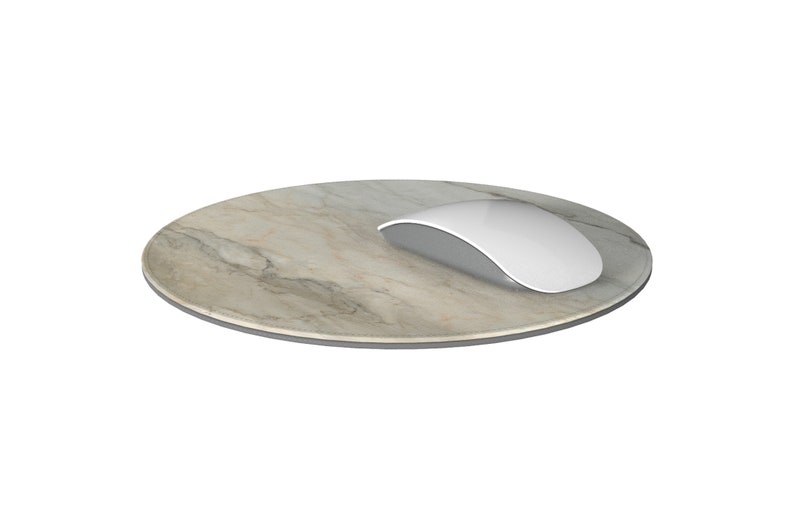 Faux Leather Marble Mouse Pad Stylish Gift Idea for Coworker, Rectangle or Circle image 5