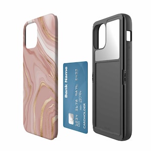 Funda de mármol líquido para iPhone 12 11 Pro, tarjetero, con espejo, para Galaxy S20, iPhone 11, iPhone SE, verano bonito