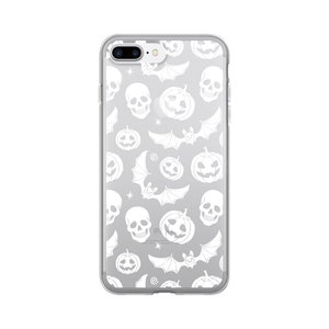 Halloween iPhone 15 Pro Clear iPhone XS Case Clear iPhone X Case iPhone 8 Plus Case iPhone case gift for her iPhone 7 7 8 Plus Case pumpkin