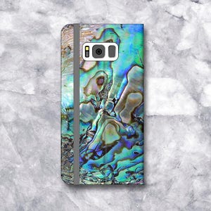 Funda para teléfono con tarjetero, billetera estética de cuero vegano, funda con tapa para usuarios de iPhone y Galaxy