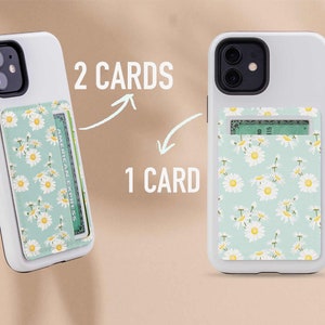 Kaarthouder Portemonnee voor telefoon, biologisch afbreekbaar papier, leer, kaarthouder voor telefoon, dubbele identiteitskaarthouder voor alle telefoons en hoesjes