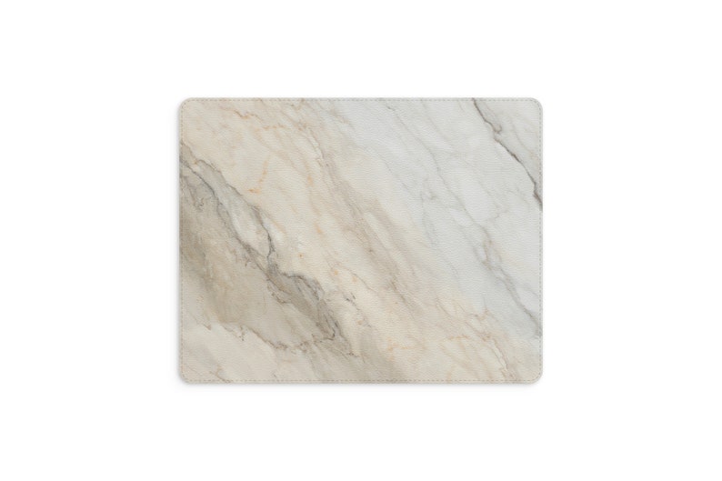 Faux Leather Marble Mouse Pad Stylish Gift Idea for Coworker, Rectangle or Circle image 6