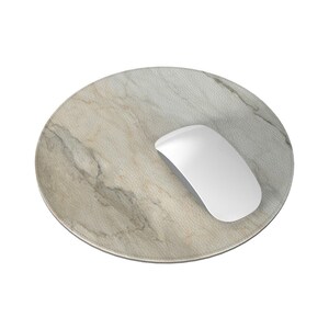 Faux Leather Marble Mouse Pad Stylish Gift Idea for Coworker, Rectangle or Circle image 4