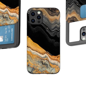iPhone 11 Pro Hülle, iPhone 11 Hülle, iPhone 12 Hülle, Kartenhalter, Luxus Black Marble, Galaxy S20 Hülle, iPhone 11 Hülle, iPhone 12 Hülle